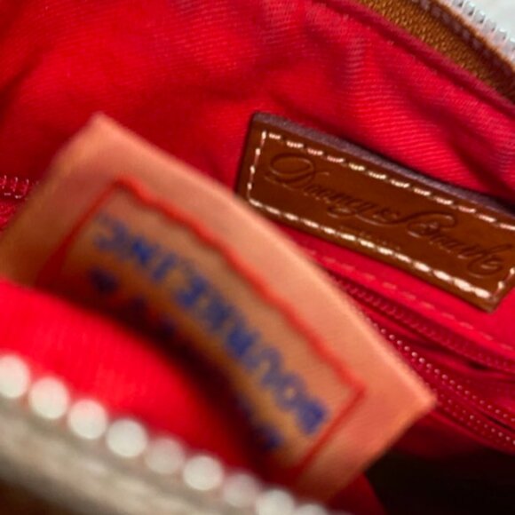 Dooney & Bourke Madison Logo Coated Cotton Satchel Handbag Purse In Amber - Picture 12 of 13